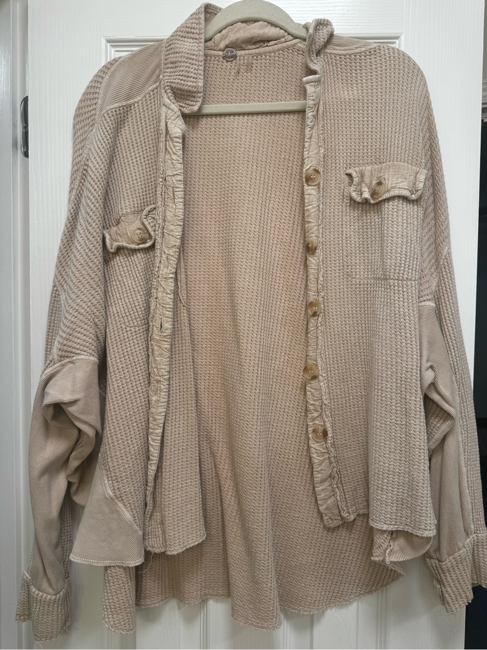 Free People Scout Waffle-Knit- Beige